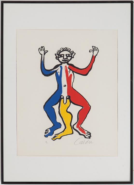 A color lithograph by ALEXANDER CALDER, sined and numbered, 18/75.