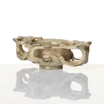 Bägare, jade. Mingdynastin (1368-1644).