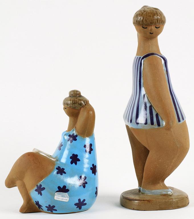 FIGURINER, 2 st, stengods, Lisa Larson, Gustavsberg.