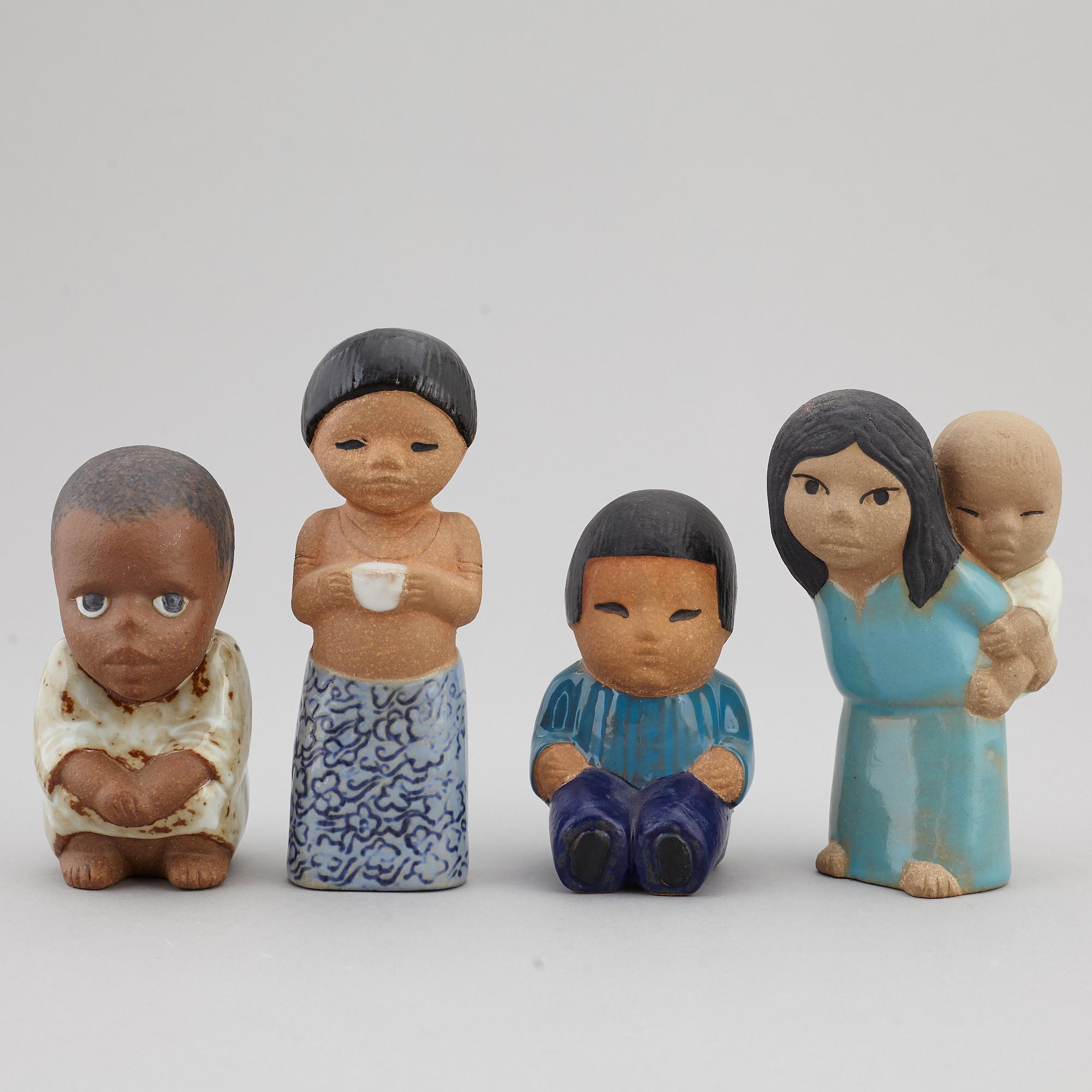 LISA LARSON, figurer, 8 st, stengods, Gustavsberg.