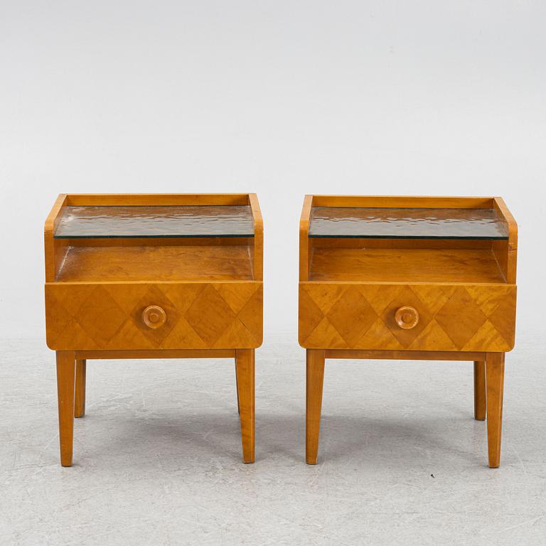 A pair of bedside tables, 1930's/40's.