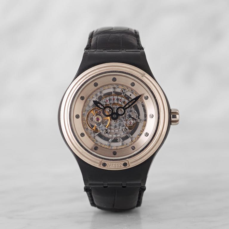 SWATCH, Diaphane One Turn 2 Him, "Carousel movement", wristwatch, 42 mm,