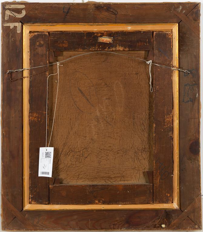 Okänd konstnär, 1800-tal, Porträtt av flicka i vit klänning.