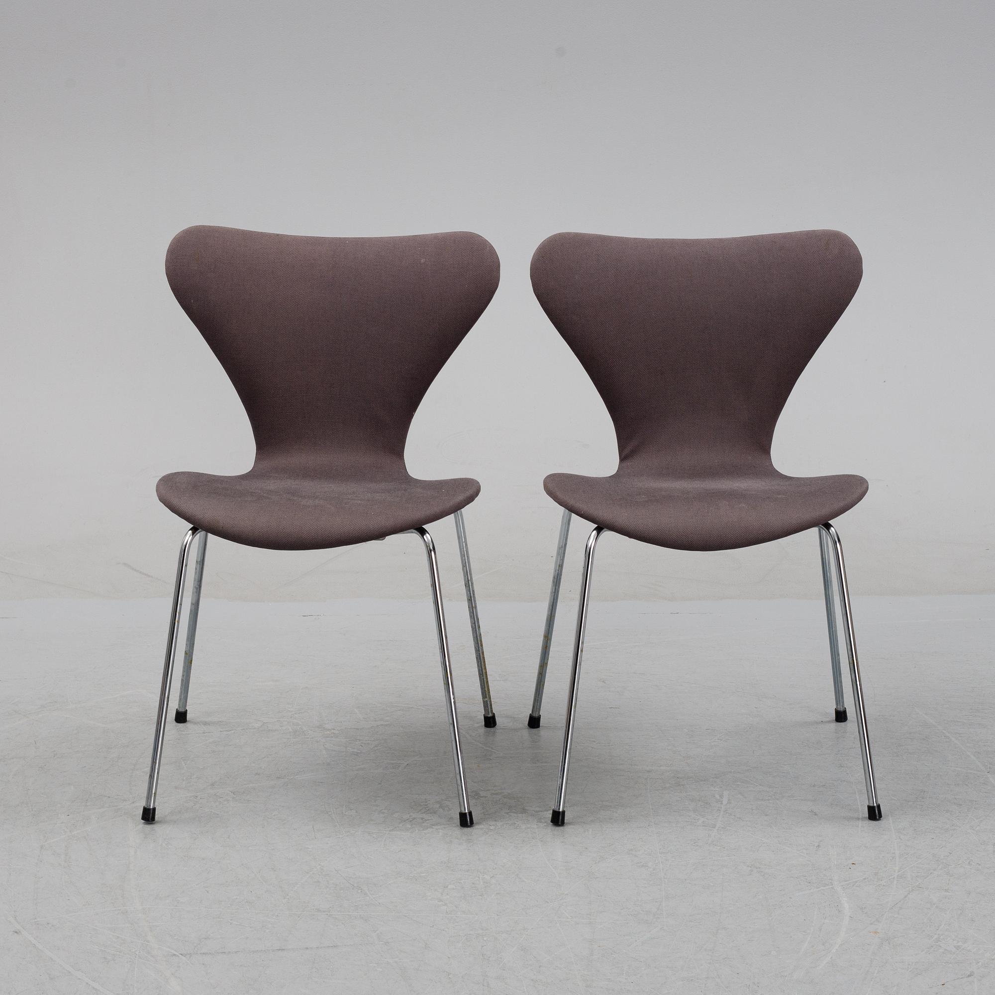Arne Jacobsen, stolar, 10st, "Sjuan", Fritz Hansen, 1980.