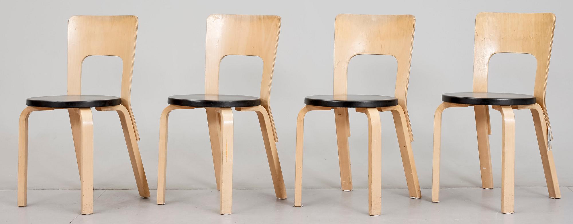 BORD samt STOLAR, 5 delar, Alvar Aalto.