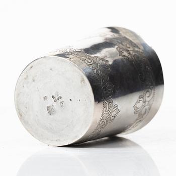 A Baroque silver beaker, first half of the 18th Century.