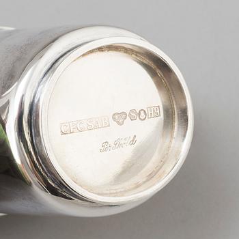 PER SKÖLD, kaffeservis, 
2 delar, silver, för Carlman Silversmide Aktiebolag, Stockholm, 1958.