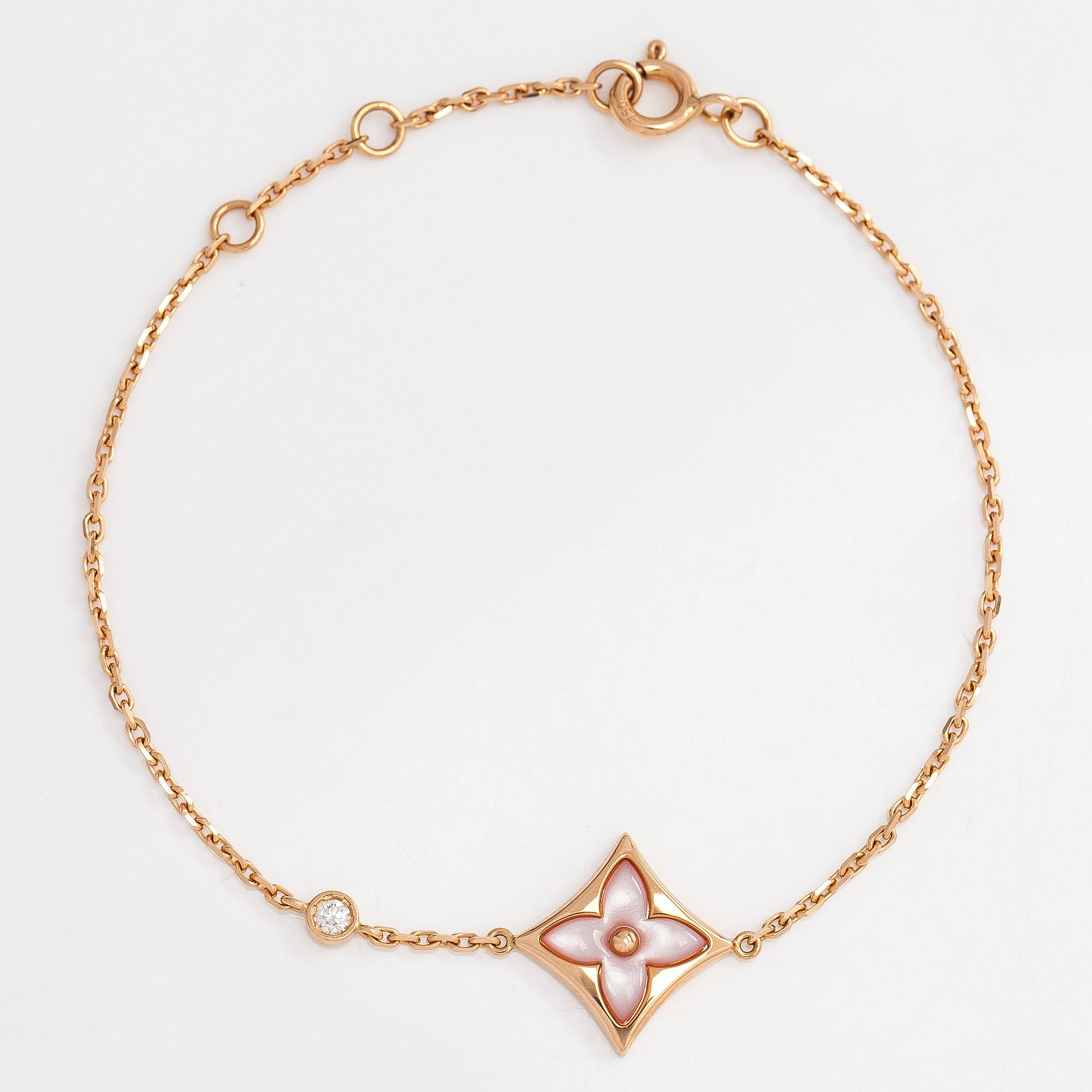 Louis Vuitton, rannekoru, "Color Blossom BB Star", 18K ruusukultaa, vaaleanpunaista helmiäistä ja briljanttihiottu timantti.