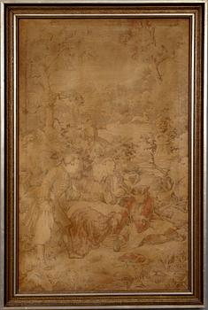 GOBELÄNGER, ett par, maskinvävda 1900-talets början.