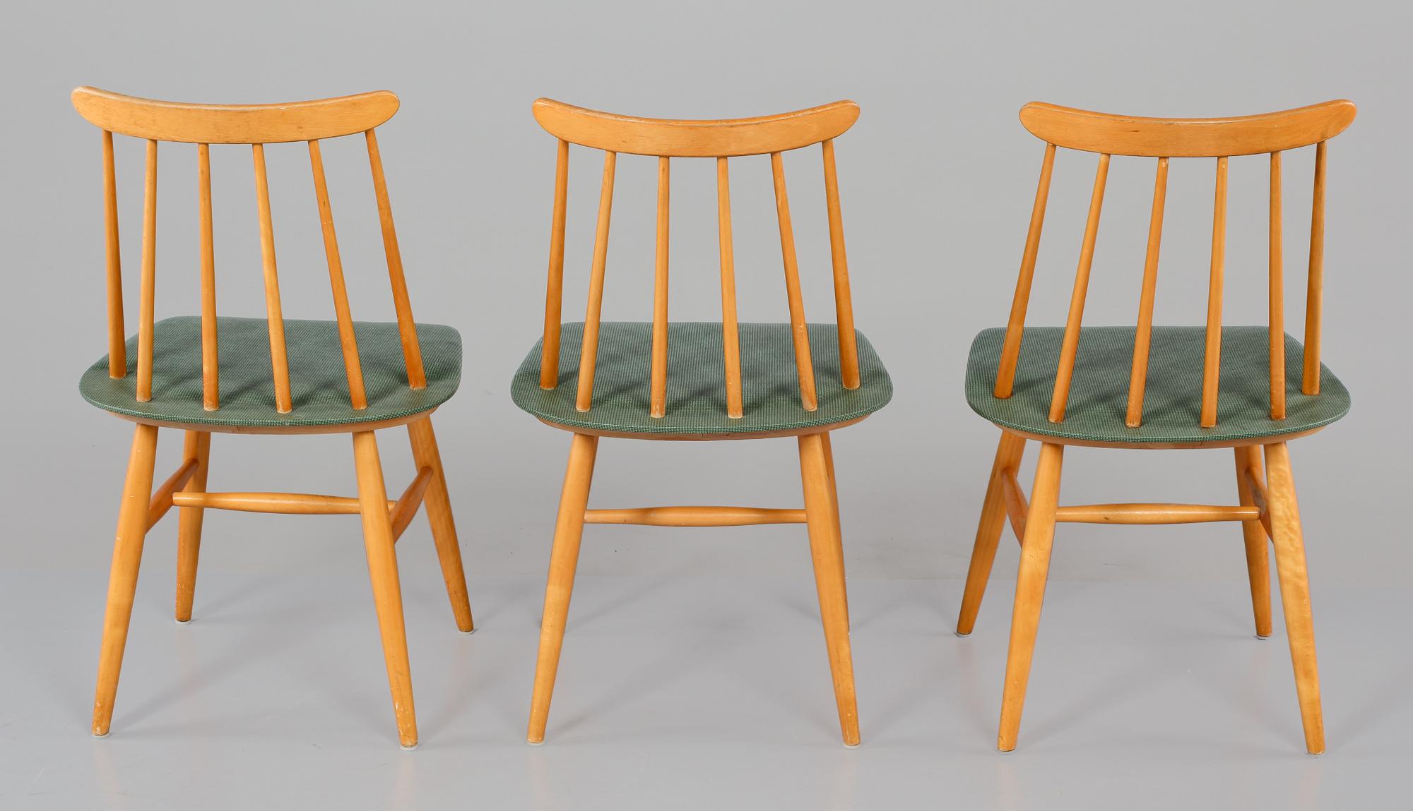 STOLAR, 3 st, "Fanett", Ilmari Tapiovaara, Edsbyverken, 1950/1960-tal.