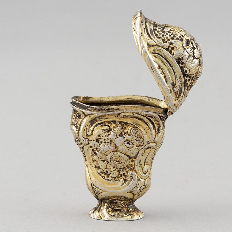 A gilt silver rococo box, Denmark or Norway, second half of the 18th century.
