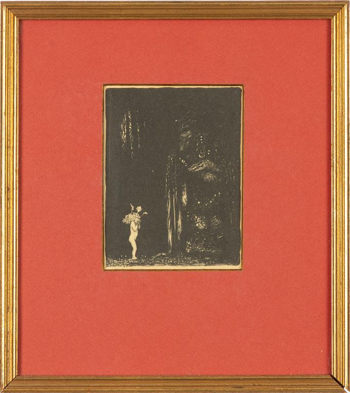 John Bauer, "En sådan eländig liten bleknos! sa trollet".