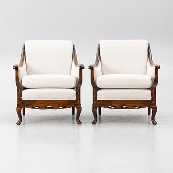 Armchairs, a pair, 1930s/40s.