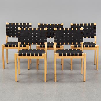 Alvar Aalto, stolar, 5 st, modell 611, Artek, Finland.