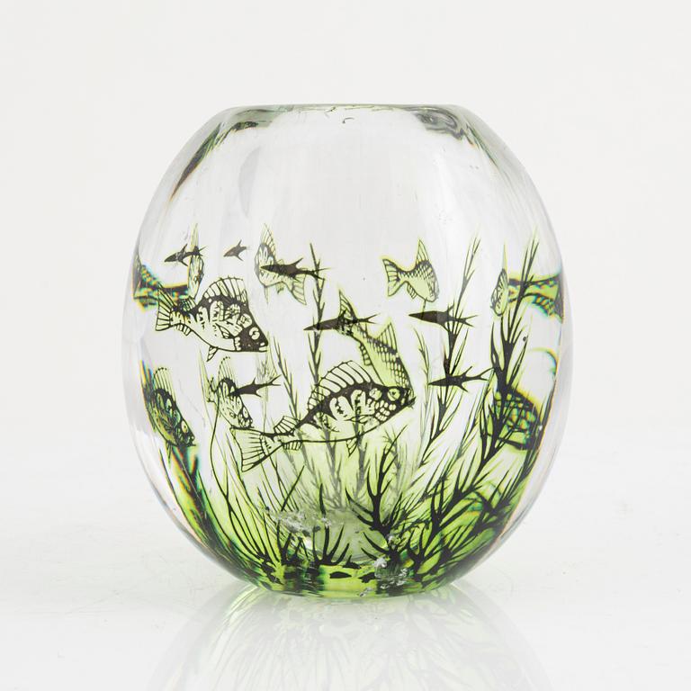 Edward Hald, a "Fish graal" vase, Orrefors, Sweden,