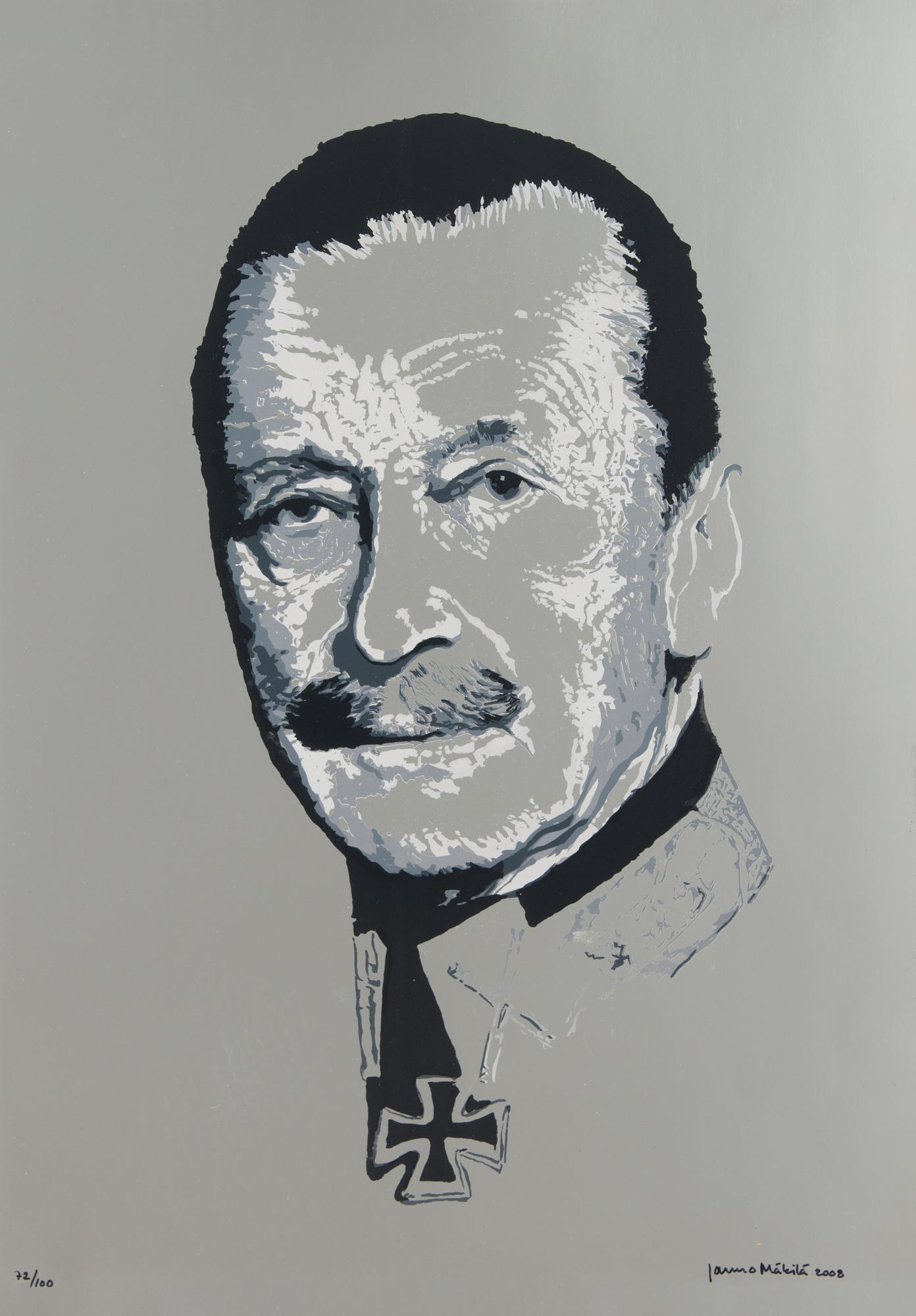Portfolio of prints, 'Mannerheim', a set of five lithographs, signed and dated 2008, numbered 72/100.
