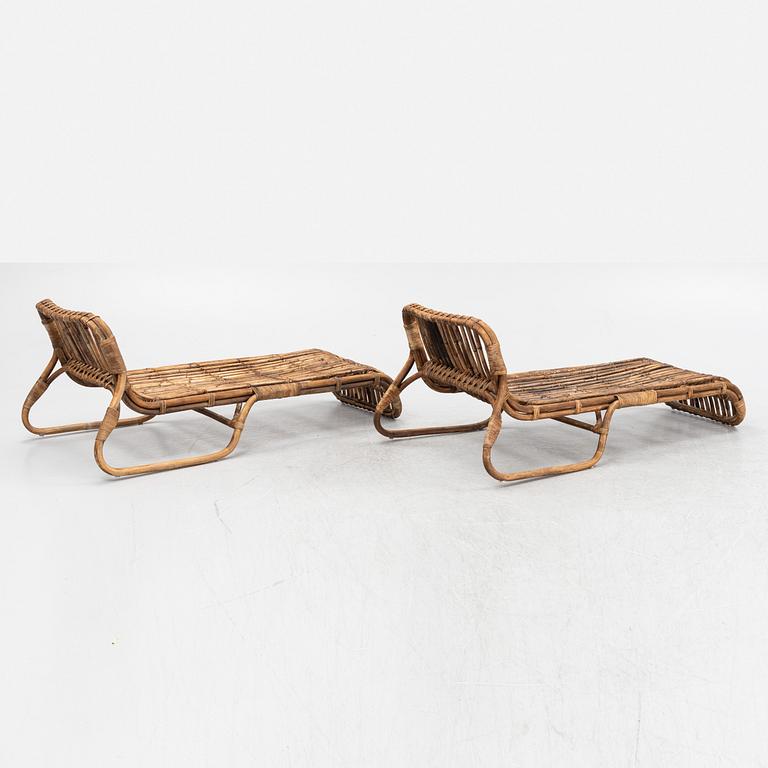 Piet Hein Eek, a pair of rattan and bamboo lounge chairs, Ikea.