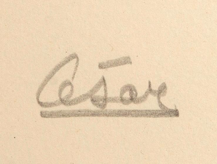 César Baldaccini, A color etching from "Bonjour Max Ernst", signed 26/100.