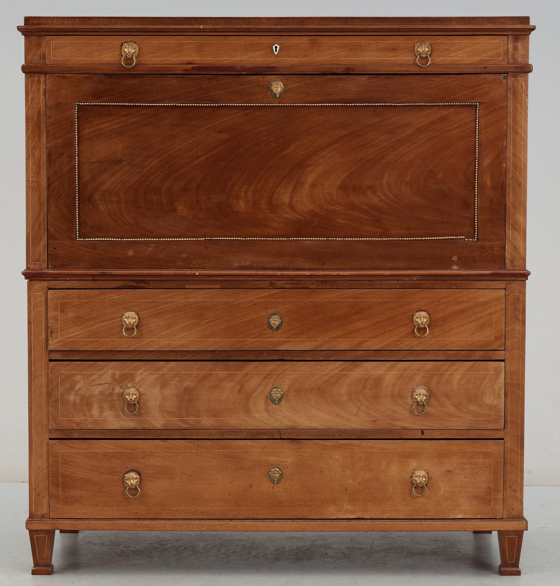 A Swedish Empire secretaire by J. P. Berg.