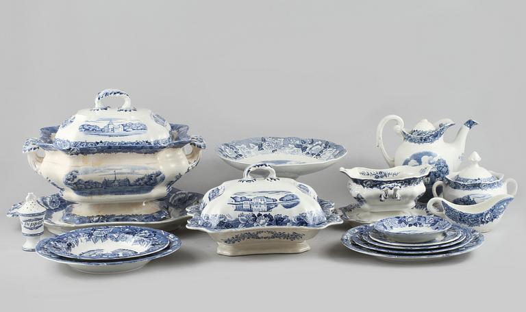 SERVISDELAR, 109 st, flintgods, "Skåne", Rörstrand, 1900-tal.
