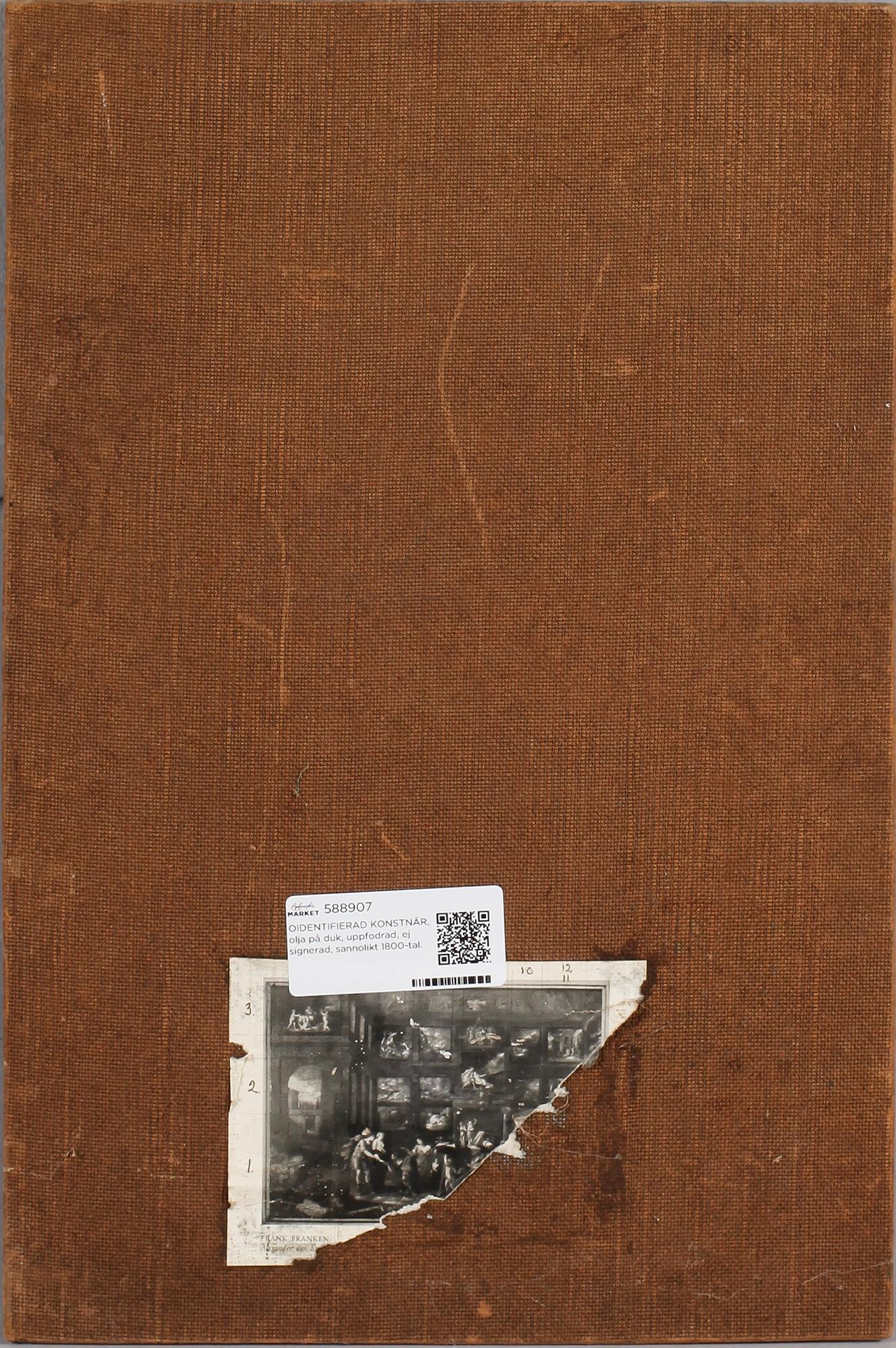 OIDENTIFIERAD KONSTNÄR, 17/1800-tal,  olja på duk, uppfodrad, ej signerad,