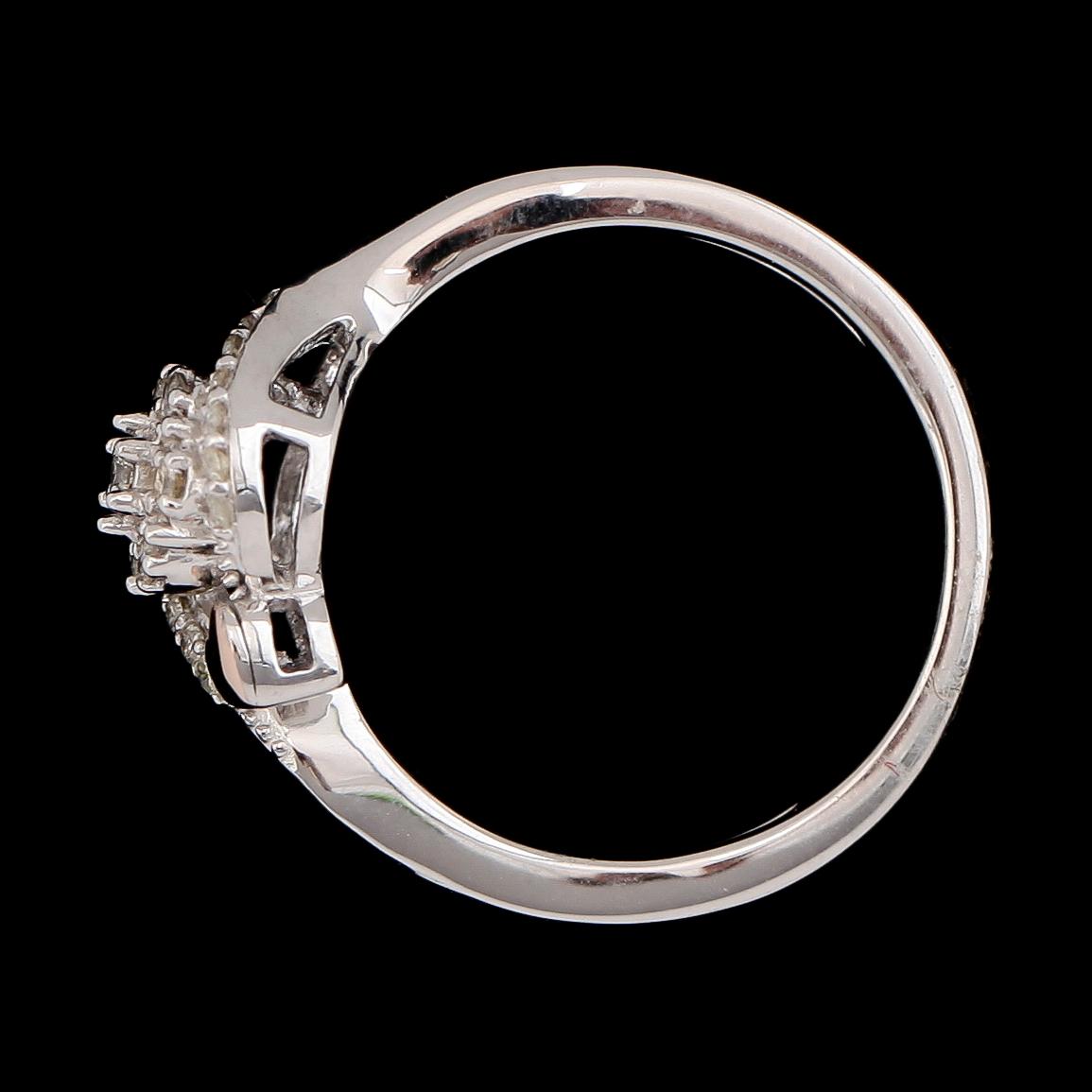 RING, 10K guld/sterling silver och diamanter ca 0.20 ct.