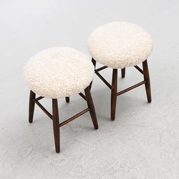 Stools, a pair. 20th century.