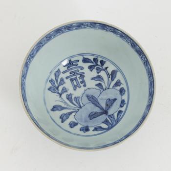 A Chinese blue and white bowl, Qing dynasty, 18th Century with Xuande mark.