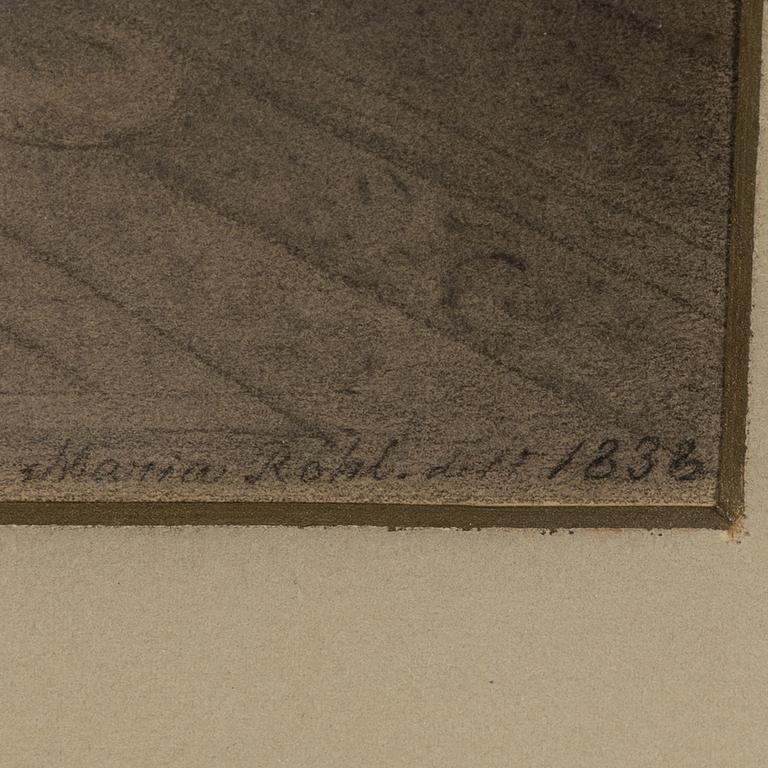 Maria Röhl, pencil, signerad and dated 1838.