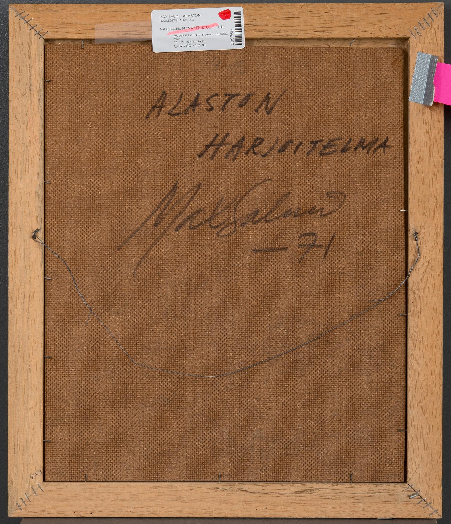 Max Salmi, "NAKENSTUDIE".