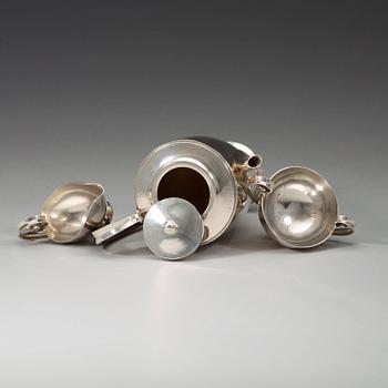 Johan Rohde, kaffeservis, tre delar, Georg Jensen, Köpenhamn 1933-44, sterling,