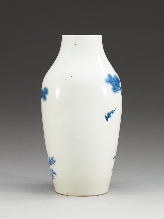 A blue and white vase, Presumably Republic.