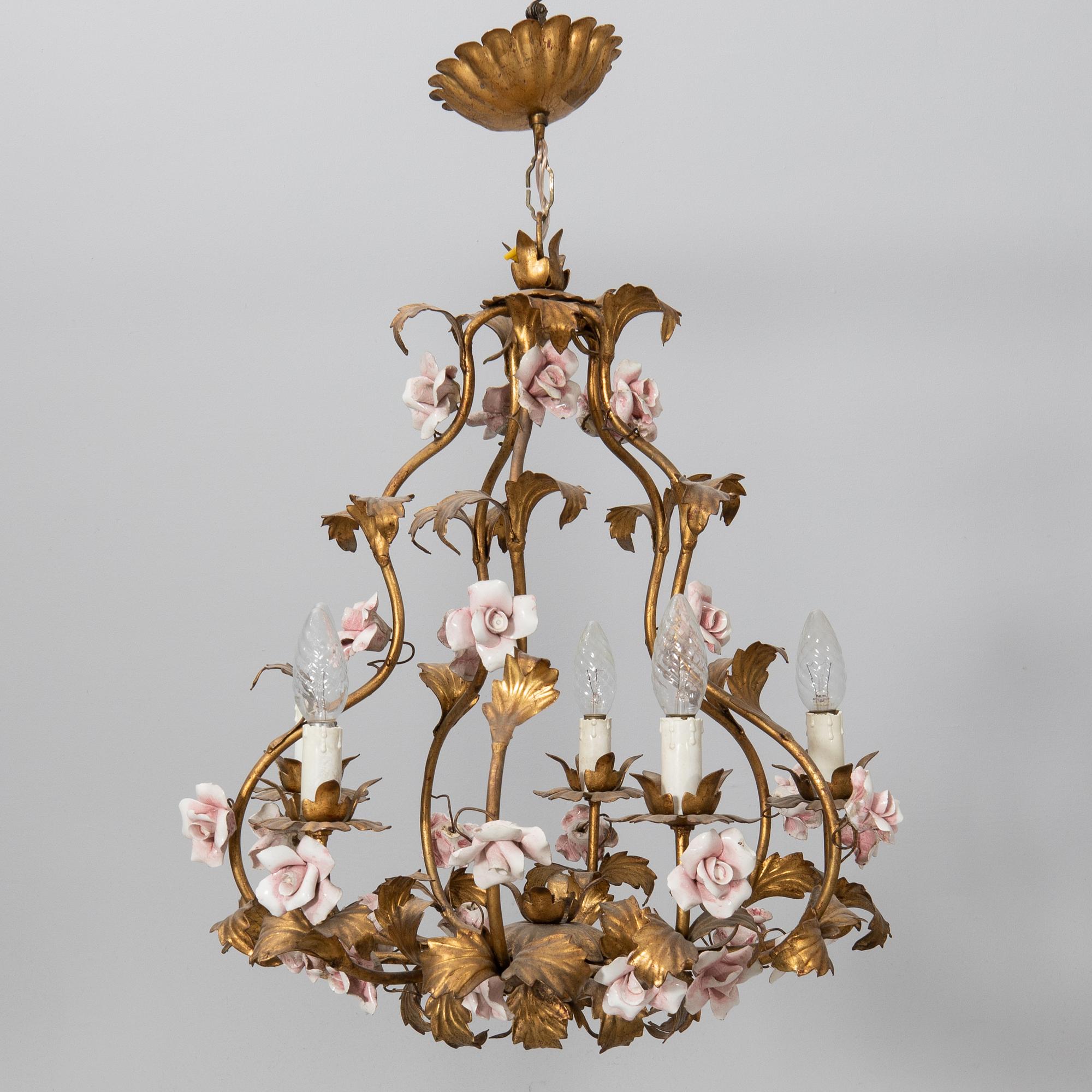 Ceiling lamp Louis XV style, first half of the 20th century.