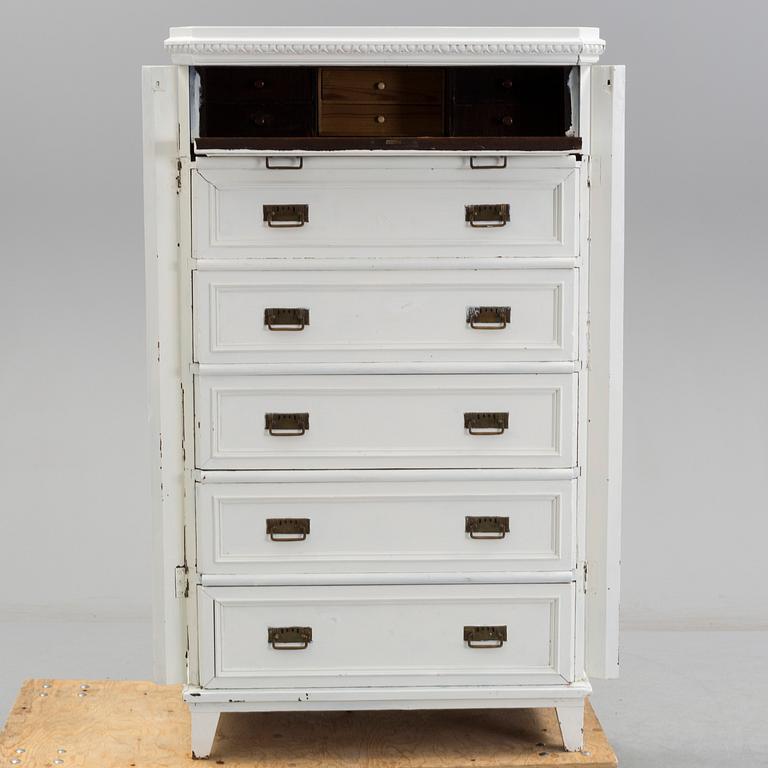 A painted chest of drawers, late 19th Century.