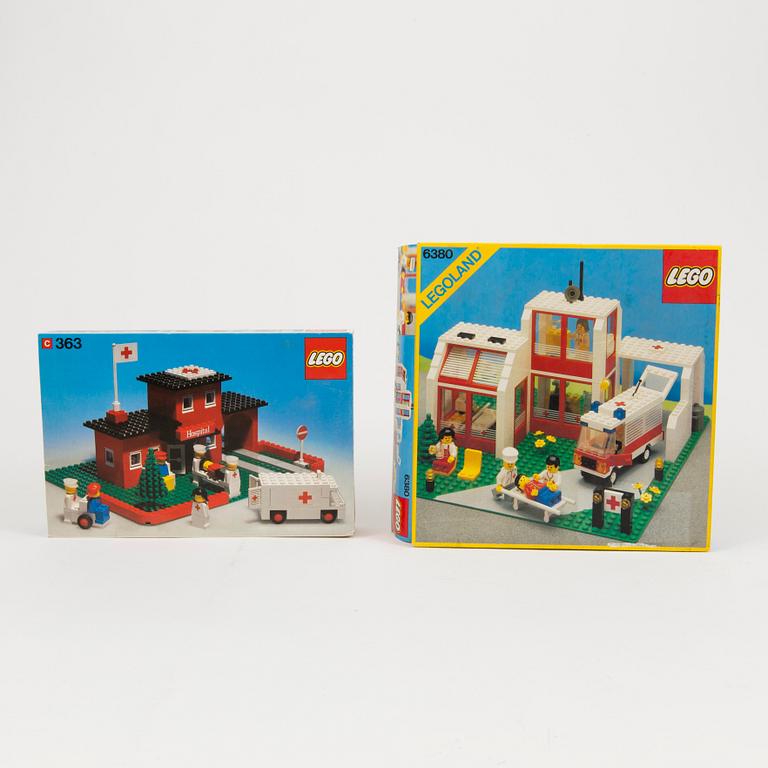 A lot of 4 Lego sets, Denmark, 1970/80s.