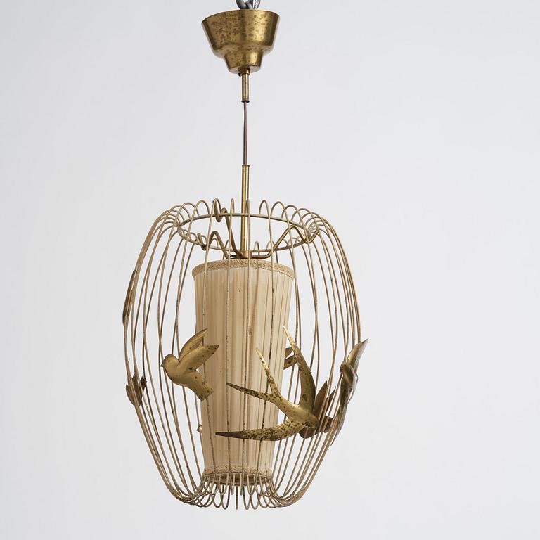 Hans Bergström, taklampa, modell "3", ateljé Lyktan, Åhus, 1940-50-tal.