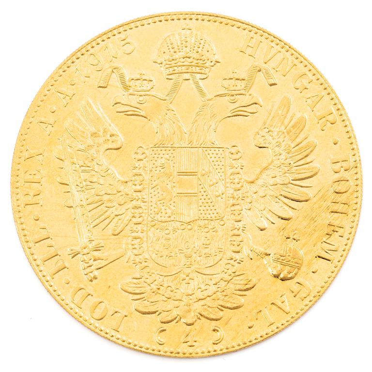 Gold coin, Austria, Franz Josef, 4 ducats, 1915.