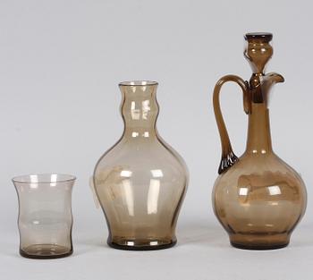 KARAFFER, 2 st, glas, Edward Hald.