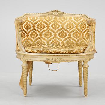 FÅTÖLJ, Louis XVI-stil, sent 1800-tal.