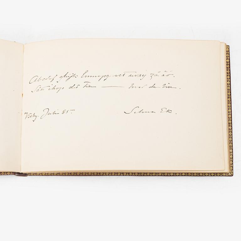 Album with among other things 16 pieces of watercolours and drawings by Swedish artists.