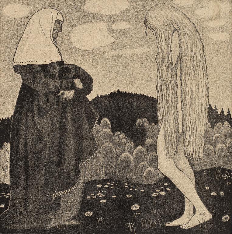 John Bauer, mezzotypi, utgiven av Åhlén & Åkerlunds, Stockholm 1918, bibliofilupplaga, 166/200.