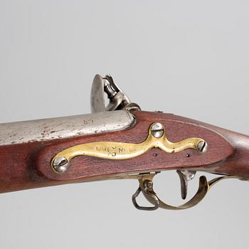 A flintlock rifle with bayonet early 19th century.