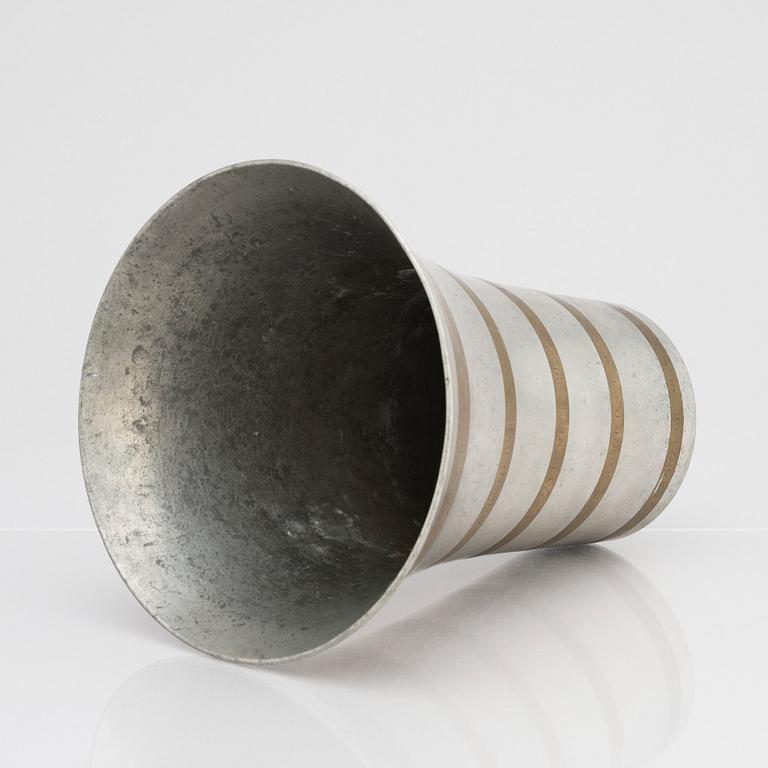 Estrid Ericson, a pewter vase with brass decor, Svenskt Tenn, Stockholm 1936.