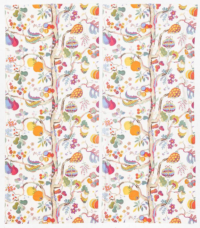 Josef Frank, curtains, a pair, "Vegetable Tree", Svenskt Tenn.