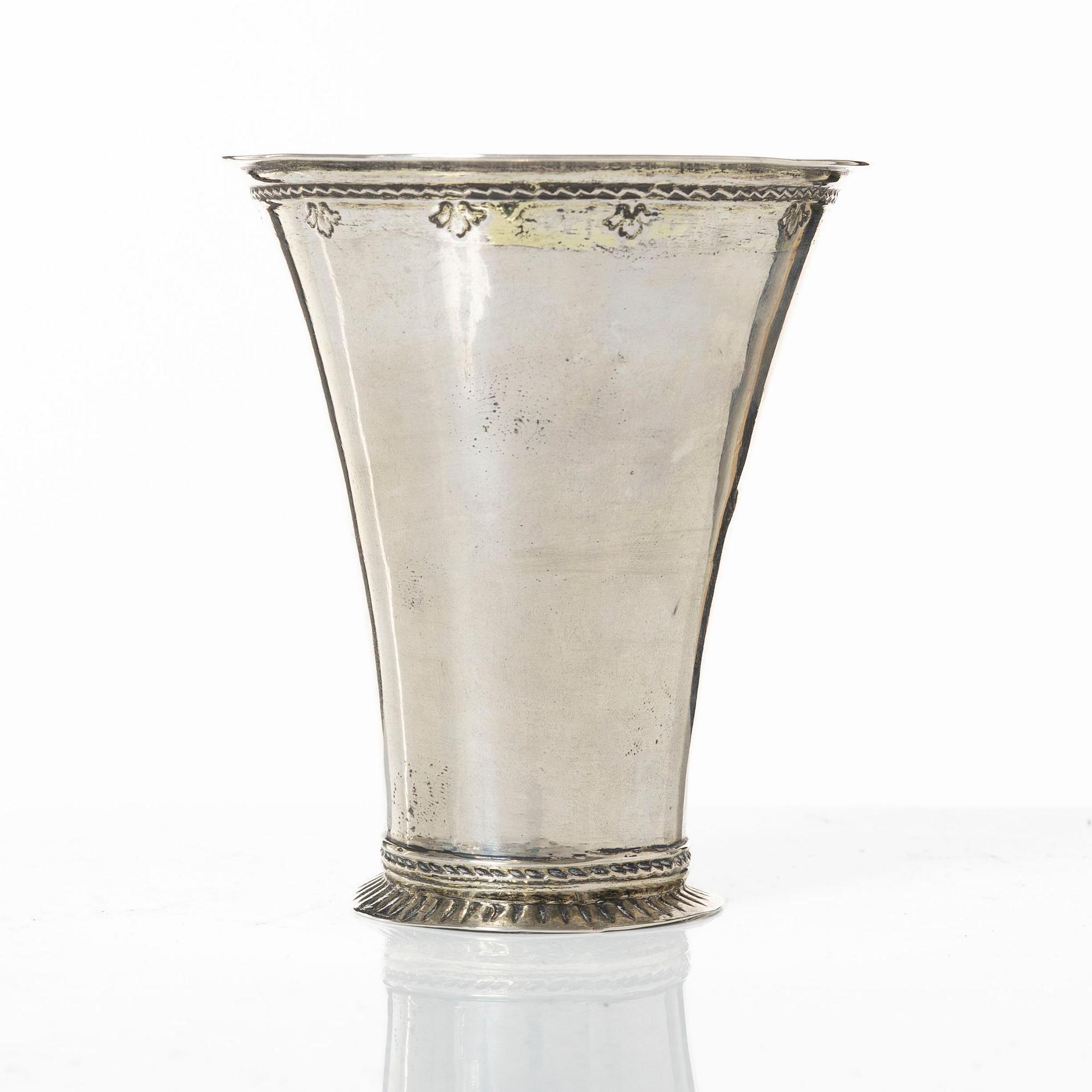 Conrad Heitmüller, bägare, silver Nyköping 1769.