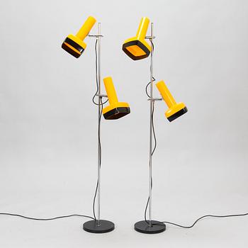 Bent Karlby, A pair of 1970s Danish floor lamps for A. Schrøder-Kemi A/S.