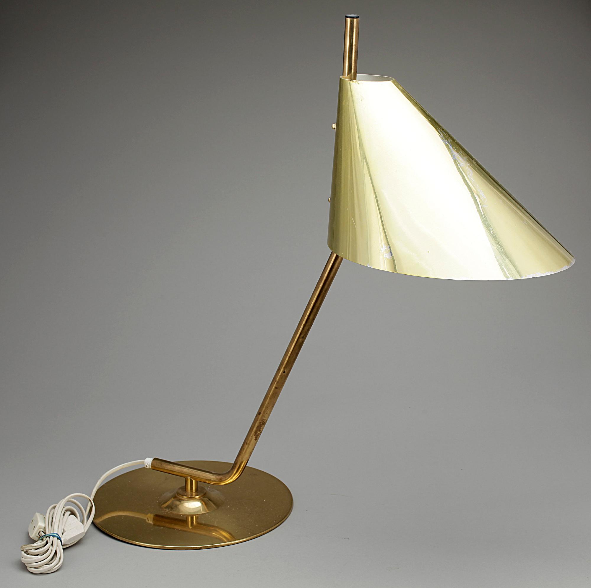BORDSLAMPA, mässing, Hans Agne Jakobsson Markaryd, 1960/70-tal.