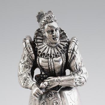 FIGUR, silver, möjligen Frankrike. Vikt ca 410 gram.