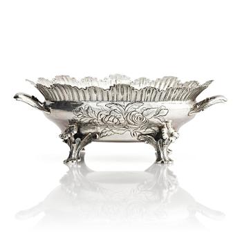 282. A Swedish 18th century Rococo silver bowl, mark of Jacob Lampa, Stockholm 1774.