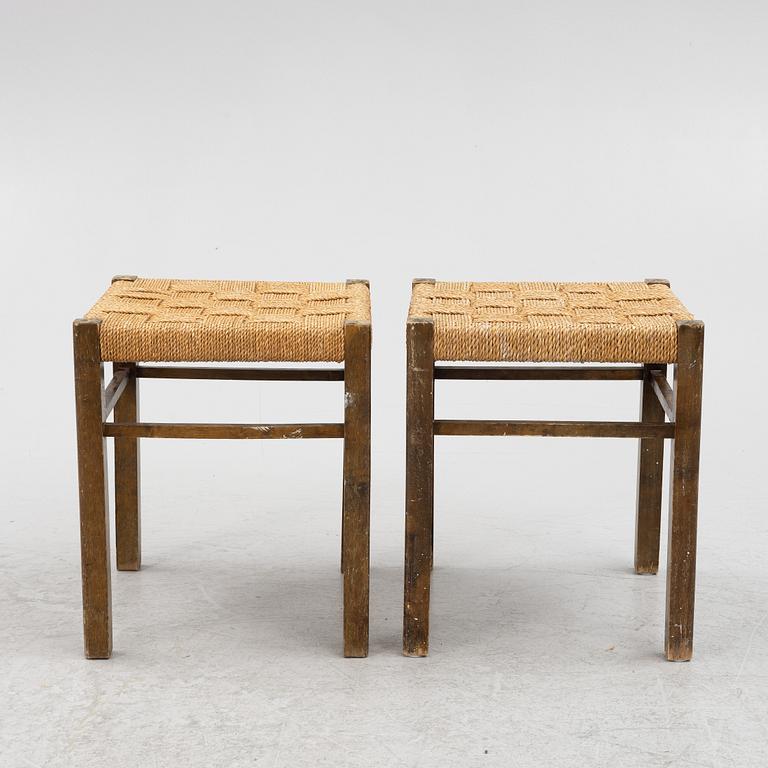 Axel Larsson, pallar, ett par, funkis, Bodafors, 1930-tal.